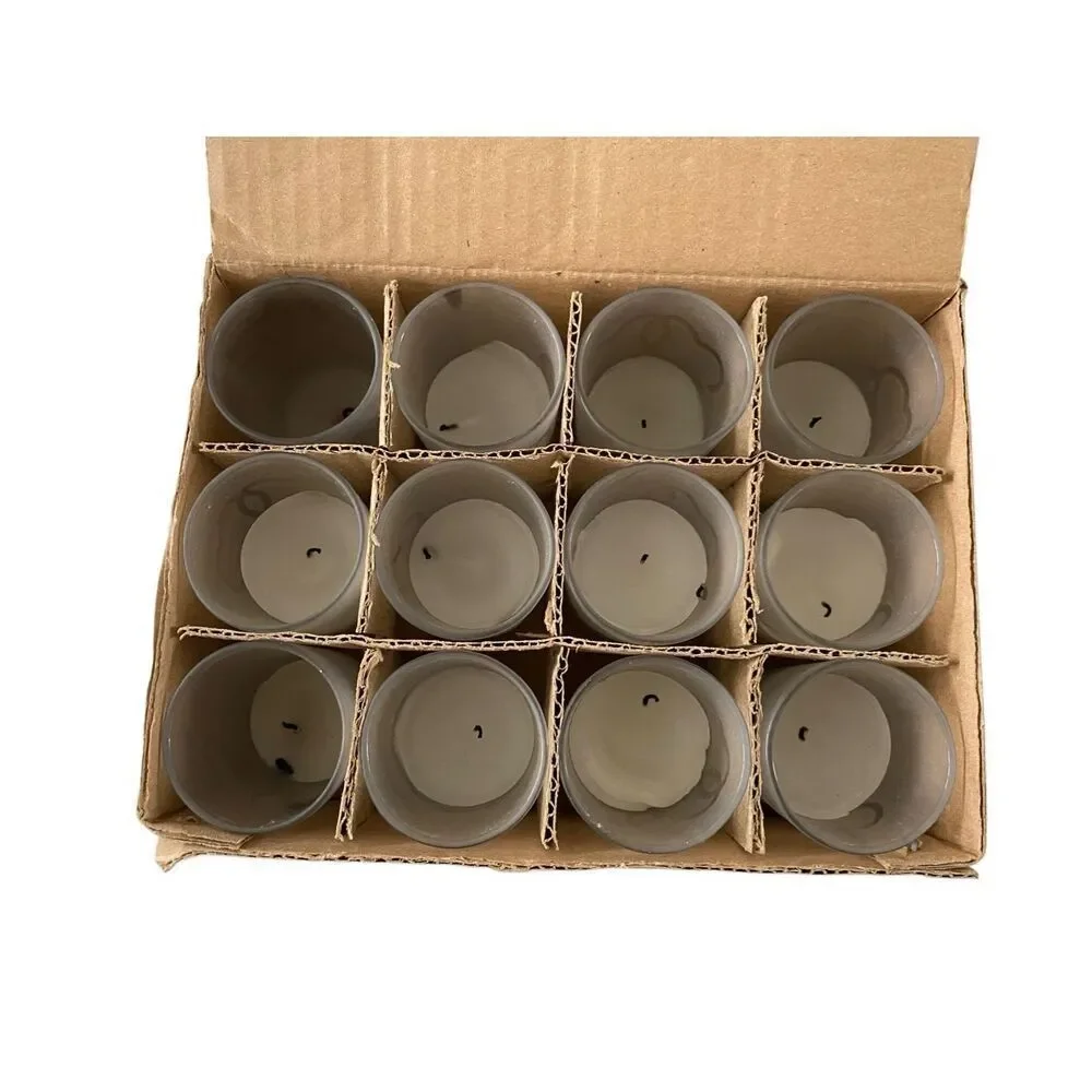 Set Of 12 Frosted Hearts Votive Candle Holders Home Decor Glass